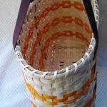 Large Handwoven Tote Basket In Orange And Brown